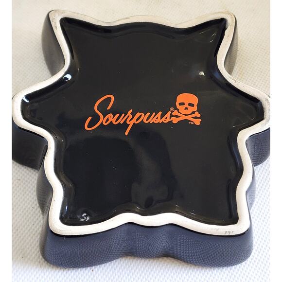 CANDY/TRINKET DISH-SOURPUSS-Black-Orange Cat-Display-Ashtray-Small - Picture 2 of 8
